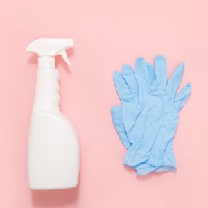 Close up picture of a house-cleaning spray on an isolated background